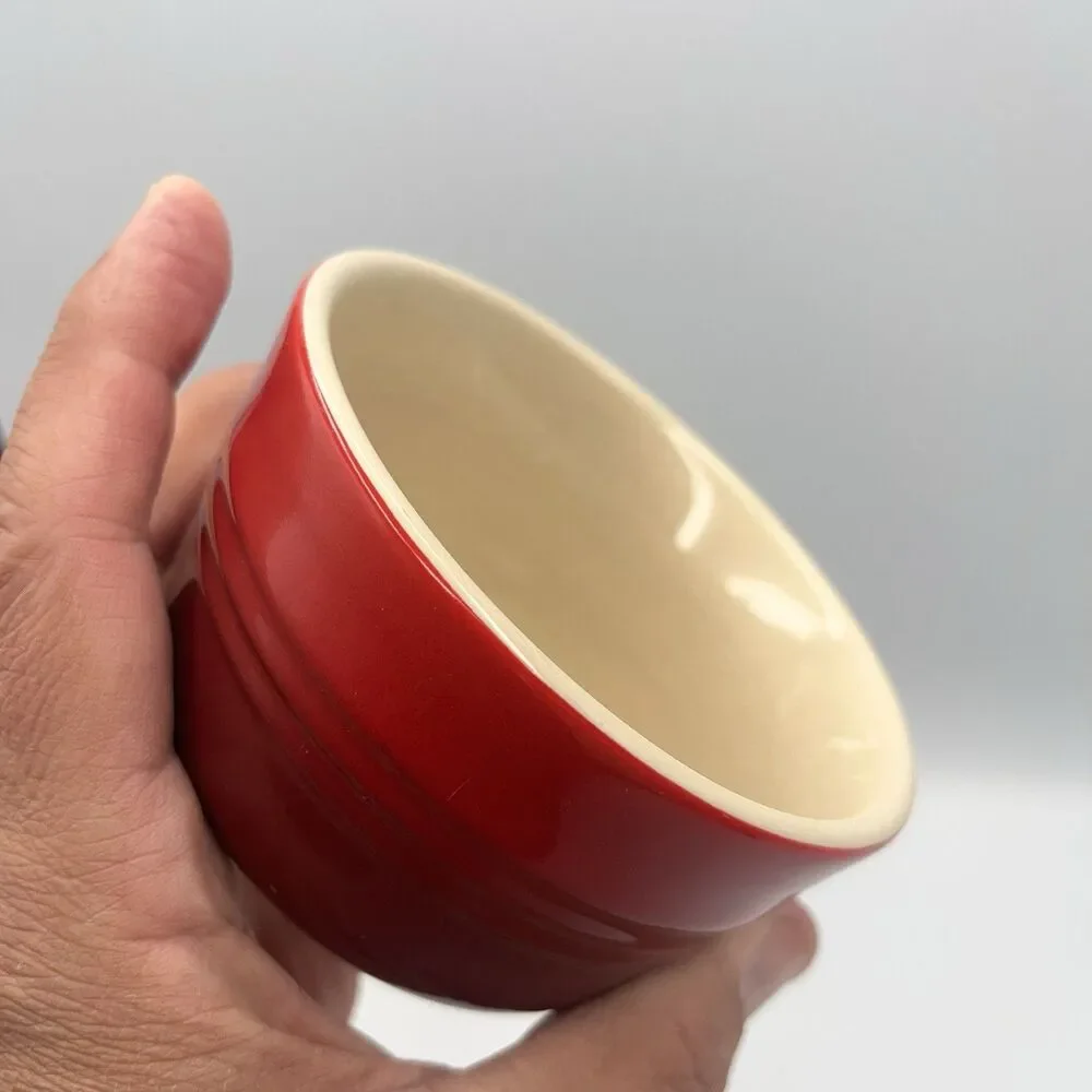LE CREUSET Red Ramekin Stoneware Custard Cup French Kitchenware